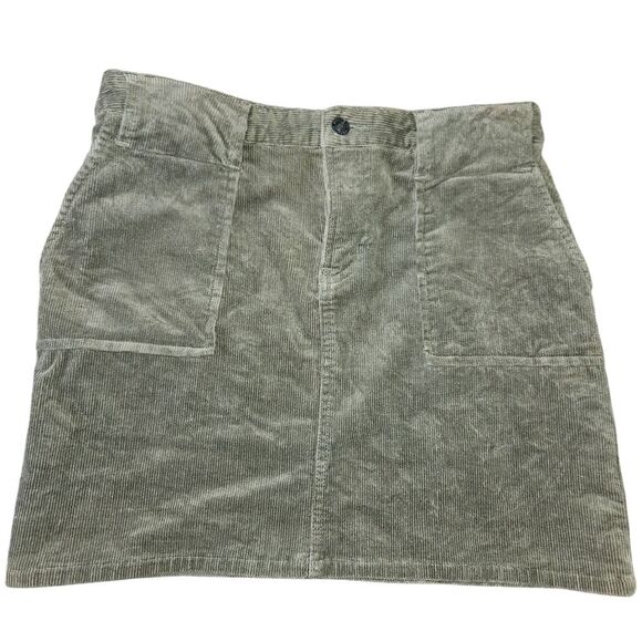 Route 66 Vintage Y2K Dusty Sage Green Soft Corduroy Mini Skirt 4 Fall Autumn - Picture 1 of 7